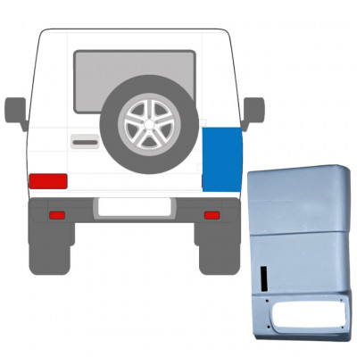 Panel de reparación esquina trasera sin agujero para Mercedes G-Class 1992- / Derecho 5551