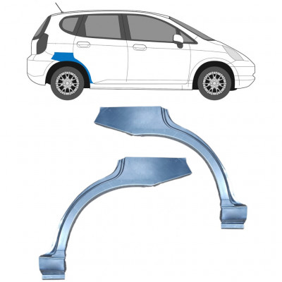 Panel de reparación guardabarros trasero para Honda Jazz Gd 2002-2008 / Izquierda+Derecha / Conjunto 9195