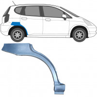 Panel de reparación guardabarros trasero para Honda Jazz Gd 2002-2008 / Derecho 6179