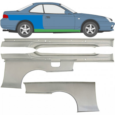 Umbral completo + Panel de reparación guardabarros trasero para Honda Prelude 1996-2001 / Izquierda+Derecha / Conjunto 9533