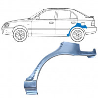 Panel de reparación guardabarros trasero para Hyundai Accent 2000-2006 / Izquierda 7594