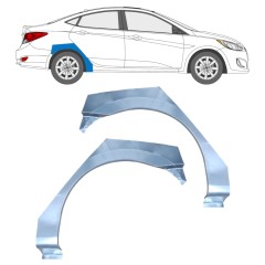 Panel de reparación guardabarros trasero para Hyundai Accent 2010- / Izquierda / Derecho / Conjunto 12804