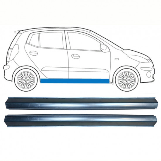 Panel de reparación del umbral para Hyundai I10 2008-2013 / Izquierda = Derecha (simétrico) / Conjunto 10237