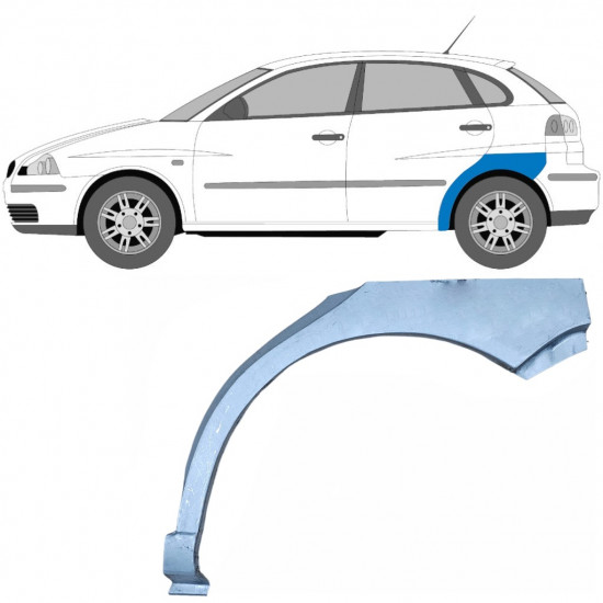 Panel de reparación guardabarros trasero para Seat Ibiza Cordoba 2002-2008 / Izquierda 5030