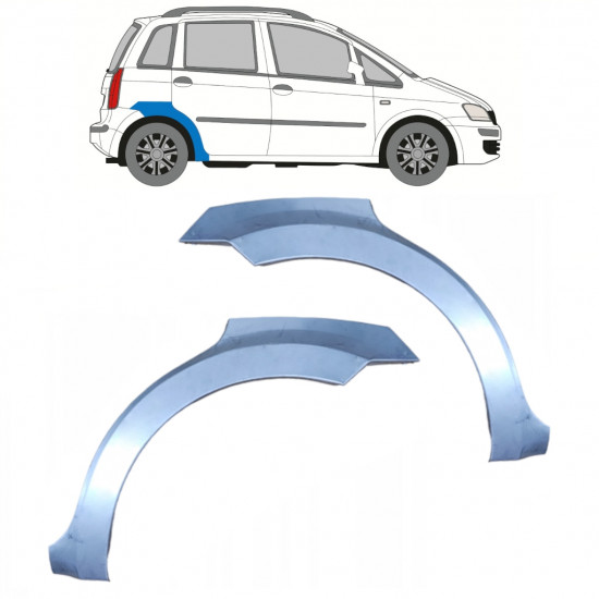 Panel de reparación guardabarros trasero para Fiat Idea 2004-2011 / Izquierda+Derecha / Conjunto 9551