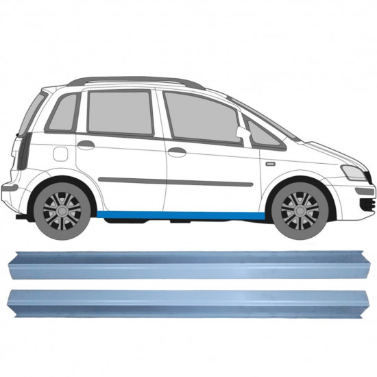 Panel de reparación del umbral para Fiat Idea 2004-2011 / Izquierda = Derecha (simétrico) / Conjunto 9548