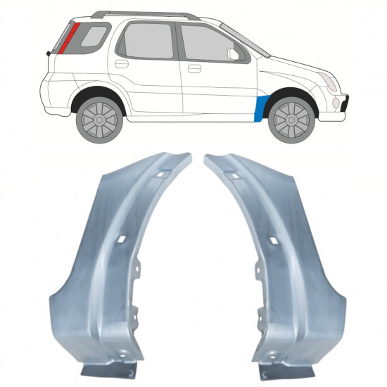 Panel de reparación guardabarros delantero para Suzuki Ignis 2000-2008 / Conjunto 11132