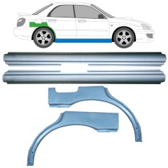 Panel de reparación del umbral + guardabarros trasero para Subaru Impreza GD GG 2000-2007 / Izquierda+Derecha / Conjunto 10666