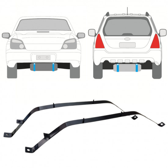 Abrazaderas del depósito de combustible for Subaru Impreza 2000-2007 / Subaru Forester 2002-2008 12828