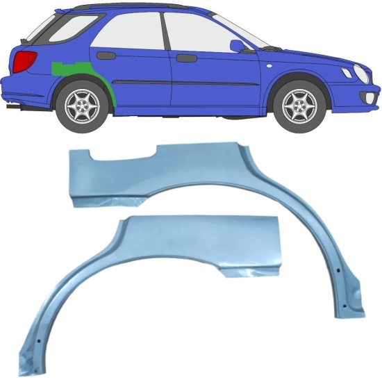 Panel de reparación guardabarros trasero para Subaru Impreza GD GG 2000-2007 / Izquierda+Derecha / Conjunto 10463