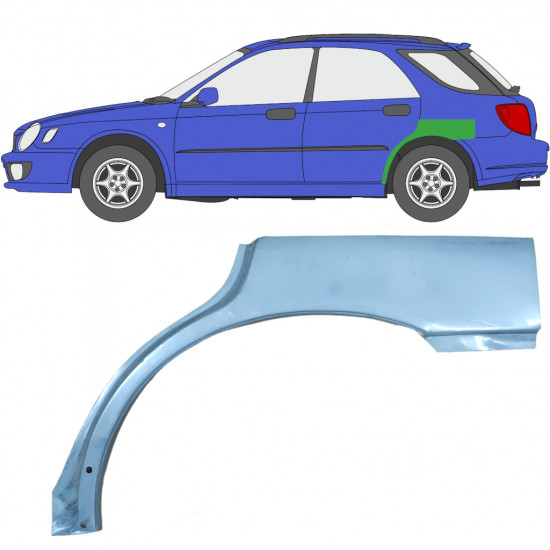 Panel de reparación guardabarros trasero para Subaru Impreza Gg 2000-2007 / Izquierda 5915