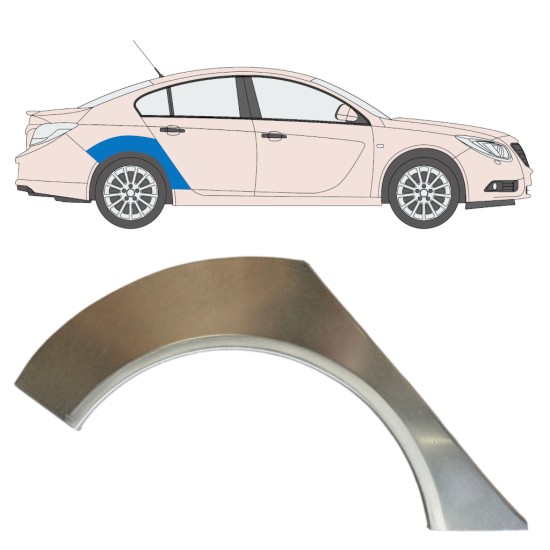Panel de reparación guardabarros trasero para Opel Insignia 2008-2017 / Derecho 15043
