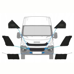 Tapones del parachoques delantero para Iveco Daily 2014-2019 / Conjunto 10293