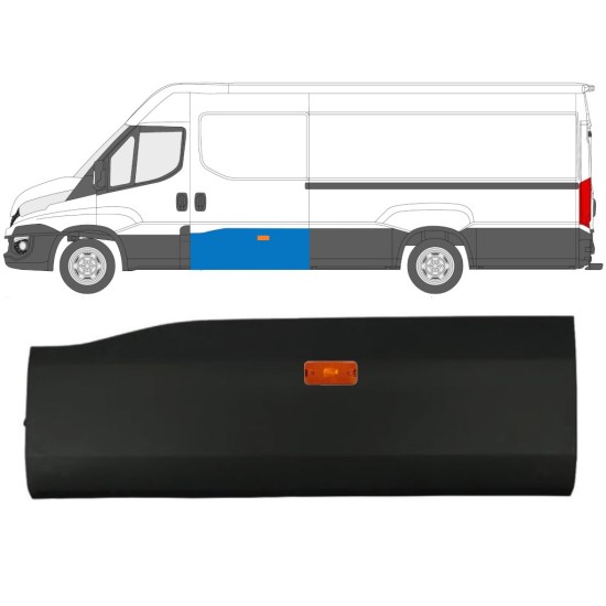 Moldura de la puerta corredera con lámpara para Iveco Daily 2014-2019 / Izquierda / Conjunto 11971