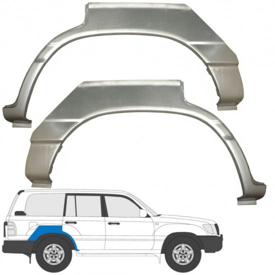 Panel de reparación guardabarros trasero para Toyota Land Cruiser 1998-2007 / Izquierda+Derecha / Conjunto 9596