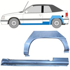 Panel de reparación del umbral + guardabarros trasero para Opel Kadett E Astra 1984-1993 / Izquierda / CABRIO / Conjunto 12584