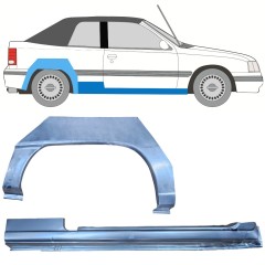Panel de reparación del umbral + guardabarros trasero para Opel Kadett E Astra 1984-1993 / Derecho / CABRIO / Conjunto 12583