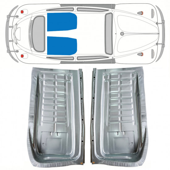 Panel de reparación del piso trasero para Volkswagen Kaefer 1949-1972 / Izquierda+Derecha / Conjunto 10349