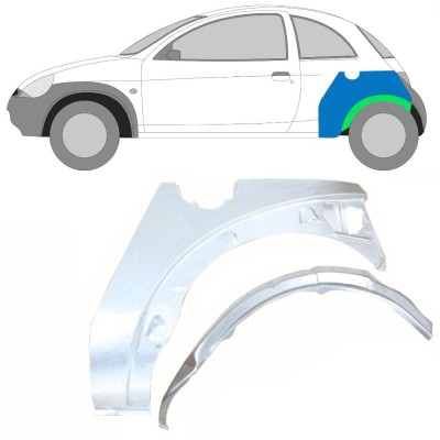 Panel de reparación guardabarros trasero interna + externa para Ford KA 1996-2008 / Izquierda / Conjunto 10776