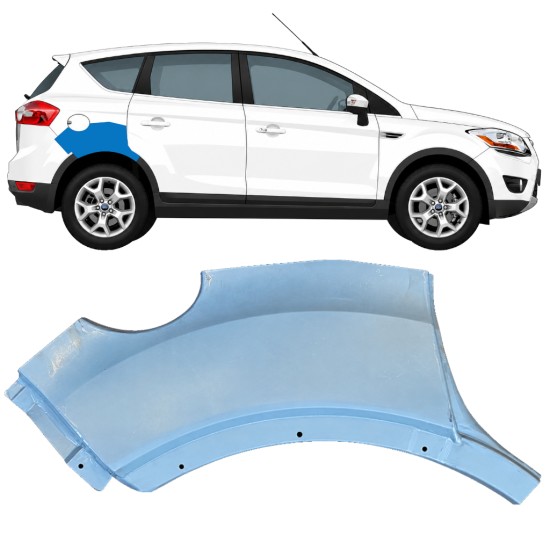 Panel de reparación guardabarros trasero parte trasera para Ford Kuga 2008-2013 / Derecho 17065