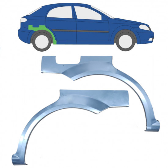 Panel de reparación guardabarros trasero para Chevrolet Lacetti 2003-2009 / Izquierda+Derecha / Conjunto 9808