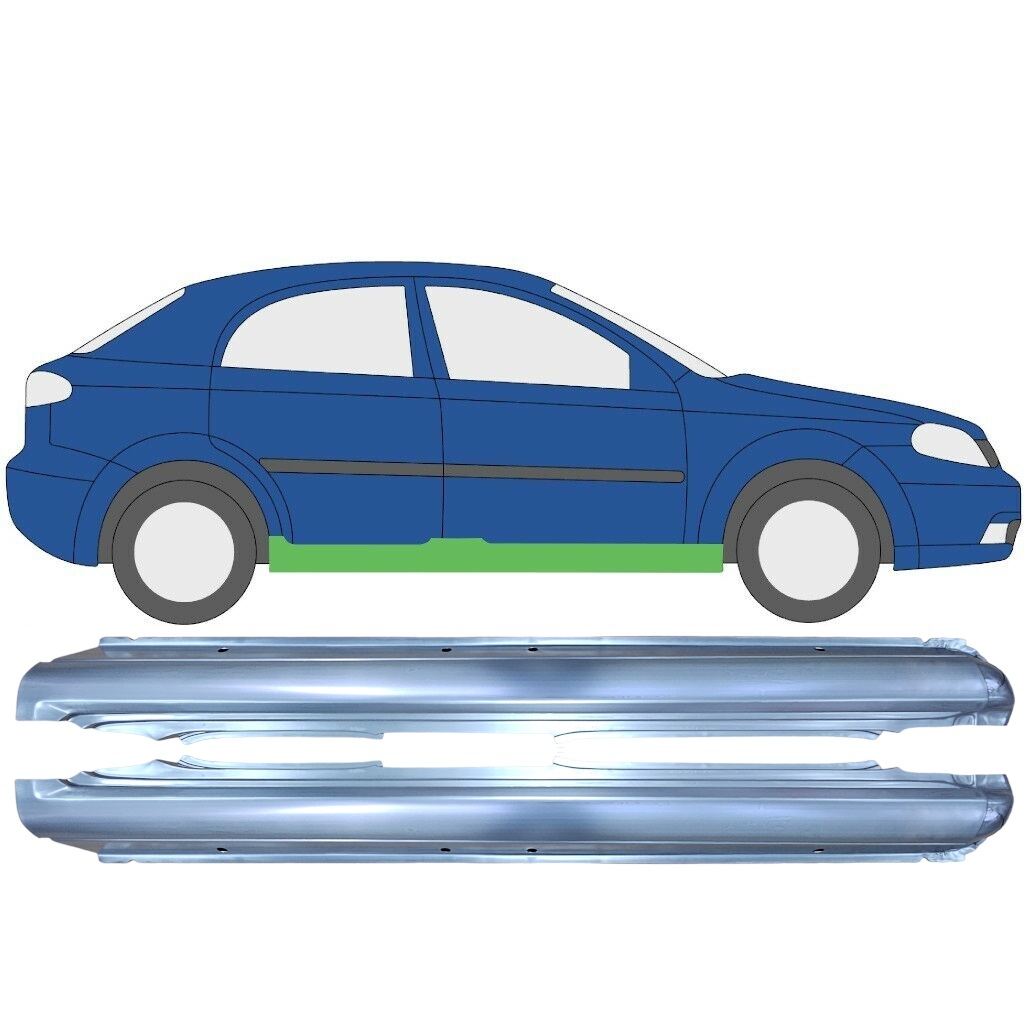 Umbral Completo Para Chevrolet Lacetti 2003-2009 / Izquierda+Derecha / Conjunto 9458