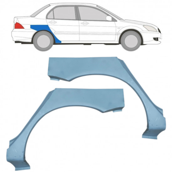 Panel de reparación guardabarros trasero para Mitsubishi Lancer 2003-2008 / Izquierda+Derecha / Conjunto 9210