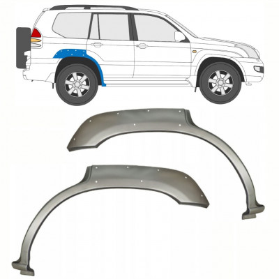 Panel de reparación guardabarros trasero con agujero para Toyota Land Cruiser 2003-2010 / Izquierda+Derecha / Conjunto 10214