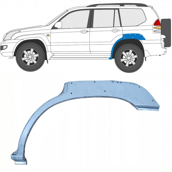 Panel de reparación guardabarros trasero con agujero para Toyota Land Cruiser 2003-2010 / Izquierda 10213