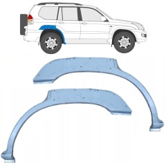 Panel de reparación guardabarros trasero con agujero para Toyota Land Cruiser J120 2003-2010 / Izquierda+Derecha / Conjunto 10214