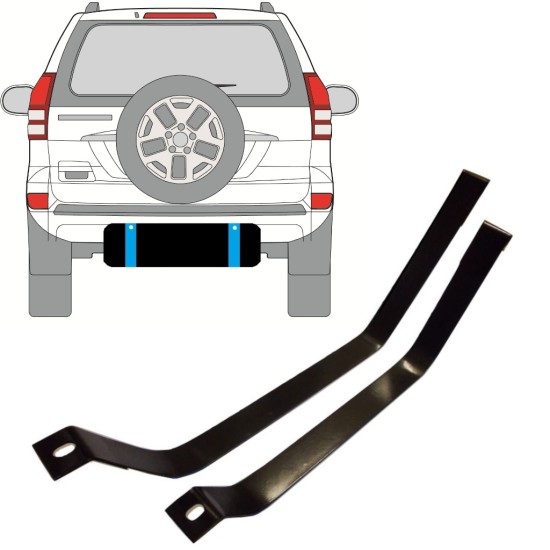 Banda de sujeción, depósito de combustible para Toyota Land Cruiser J120 2003-2010 9379