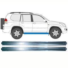 Panel de reparación del umbral interno para Toyota Land Cruiser J120 2003-2010 / Izquierda = Derecha (simétrico) / Conjunto 10082