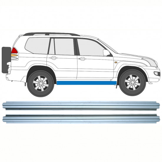 Panel de reparación del umbral para Toyota Land Cruiser 2003-2010 / Izquierda = Derecha (simétrico) / Conjunto 10578