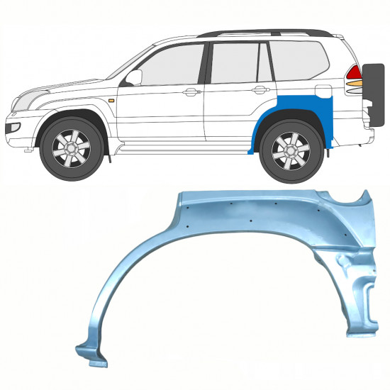 TOYOTA LAND CRUISER 2003-2010 5 PUERTAS PASO DE RUEDA TRASERO PANEL DE REPARACIÓN  / IZQUIERDA