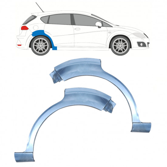 Panel de reparación guardabarros trasero para Seat Leon 2005-2012 / Izquierda+Derecha / Conjunto 9974