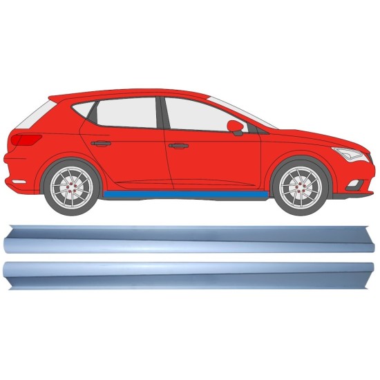 Panel de reparación umbral parte inferior para Seat Leon 2012-2020 / Izquierda+Derecha / Conjunto 16984