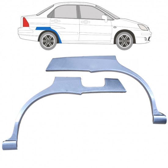 Panel de reparación guardabarros trasero para Suzuki Liana 2001-2007 / Izquierda+Derecha / Conjunto 9223