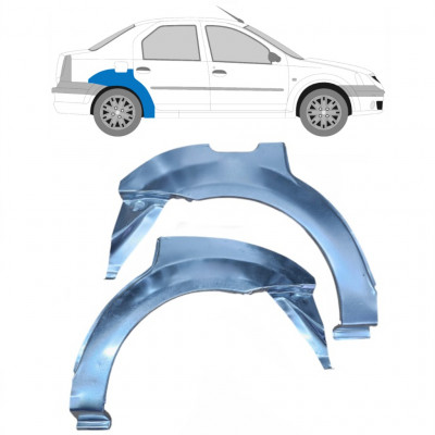 Panel de reparación guardabarros trasero para Dacia Logan 2004-2009 / Izquierda+Derecha / Conjunto 9632