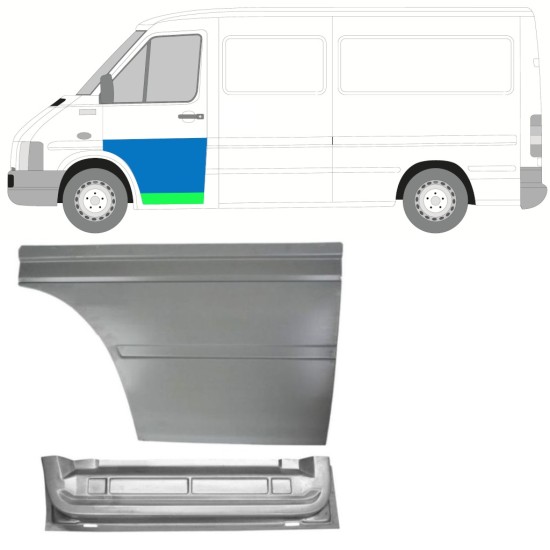 Panel de reparación puerta delantera interna + externa para Volkswagen LT 1996-2005 / Izquierda 16570