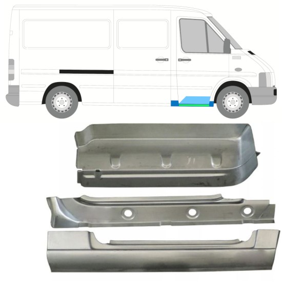 Panel de reparación del umbral interna + guardabarros + escalón delantero para Volkswagen LT 1996-2005 / Derecho 16571