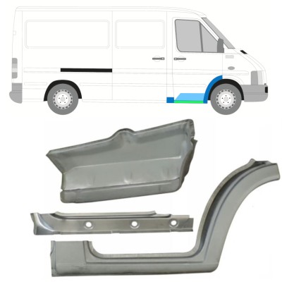 Panel de reparación del umbral interna + guardabarros + escalón delantero para Volkswagen LT 1996-2005 / Derecho 16573