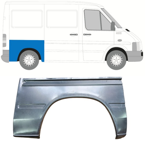 Panel de reparación guardabarros trasero para Volkswagen LT 1996-2005 / Derecho 13477