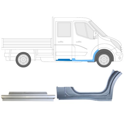 Panel de reparación conjunto para Renault Master 2010- / Derecho / Dabina doble / 14913