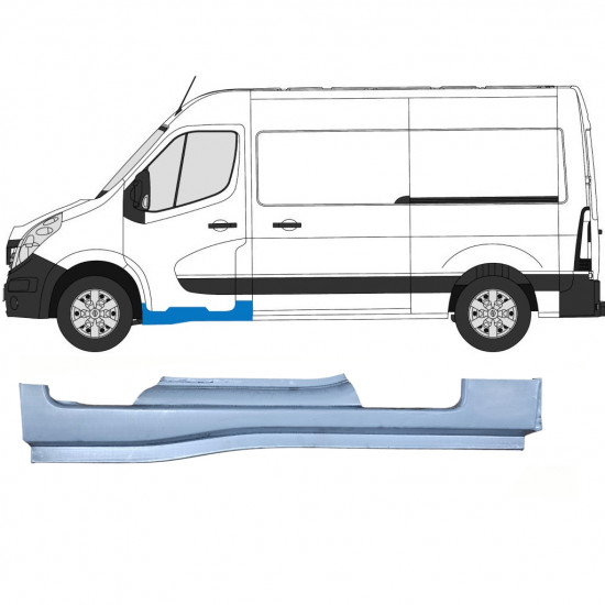 Panel de reparación del umbral puerta delantera para Renault Master 2010- / Izquierda 10793