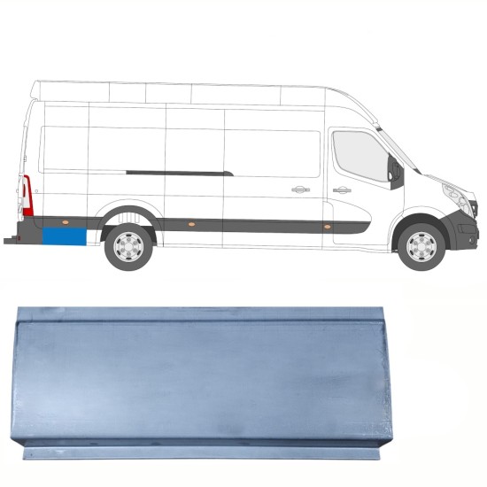 Panel de reparación guardabarros trasero parte trasera para Renault Master 2010-2024 / Izquierda = Derecha (simétrico) 17292