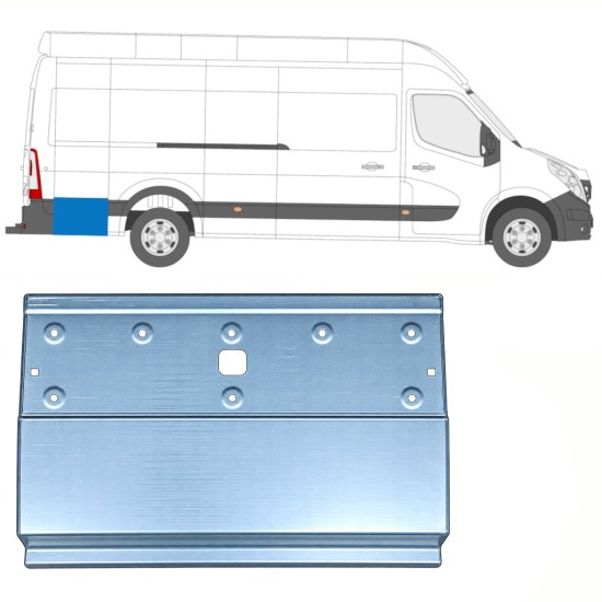 Panel de reparación guardabarros trasero parte trasera para Renault Master 2010-2024 / Izquierda = Derecha (simétrico) 17294