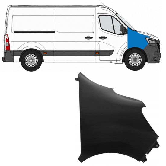 Guardabarro delantero para Renault Master 2019-2024 / Derecho 17253