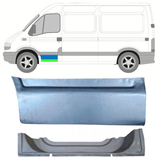 Panel de reparación puerta delantera interna + externa para Opel Movano 1998-2010 / Izquierda 16880