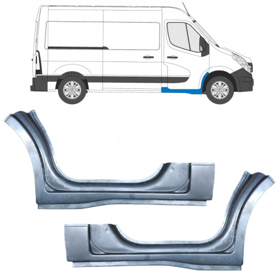 Panel de reparación del umbral puerta delantera para Renault Master 2010- / Izquierda+Derecha / Conjunto 10048