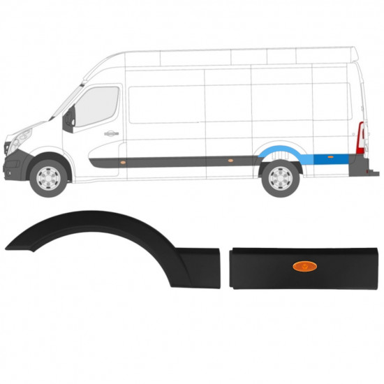 RENAULT MASTER 2010- MOLDURA LATERAL EXTRA LARGO / KIT / IZQUIERDA